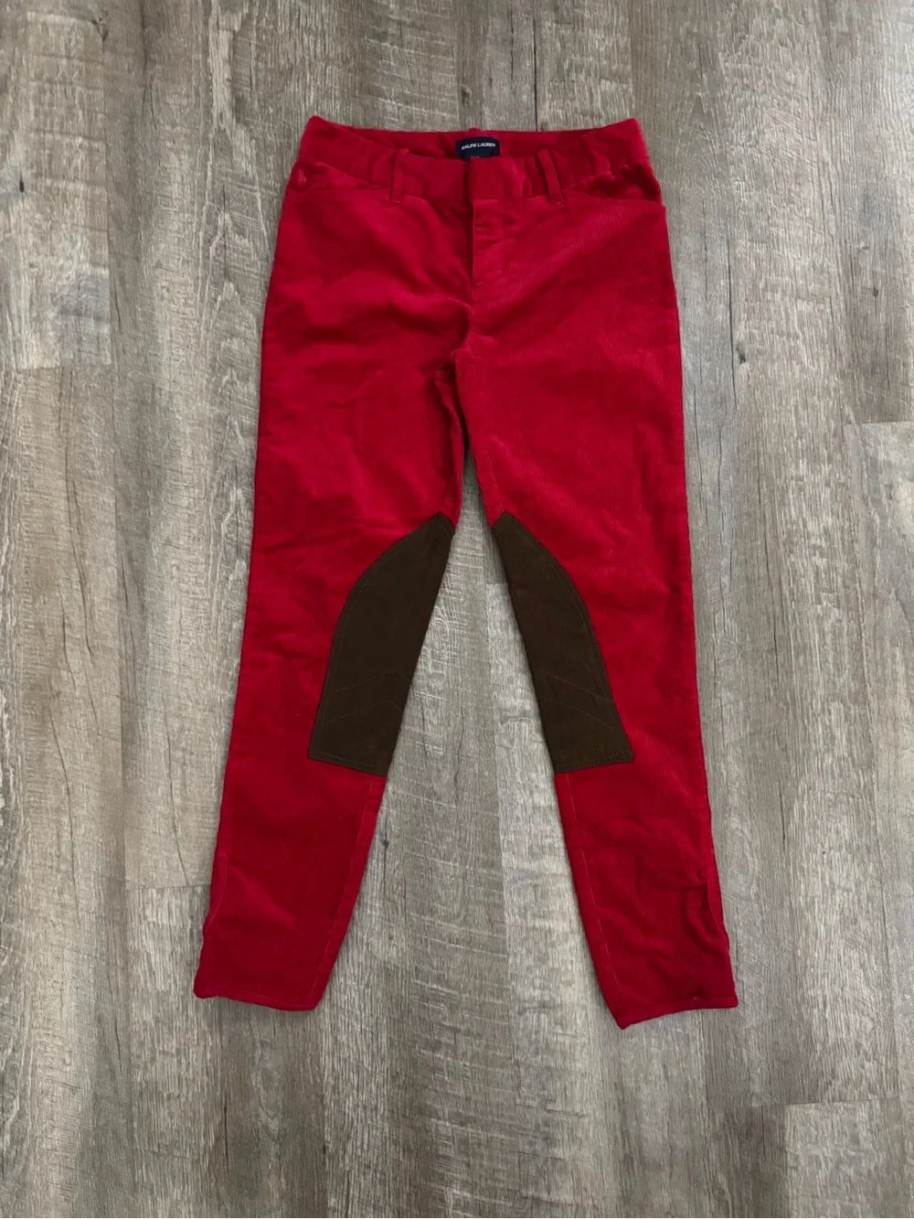 Ralph Lauren Red Corduroy Riding Breech Pants Sz Girls 14 Holidays Luxury